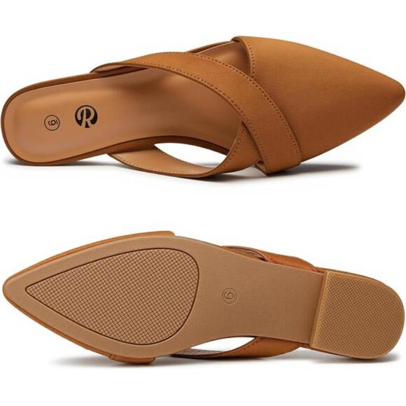 Women’s Mules Closed Pointed Toe Backless Loafer Shoes for Women - Picture 2 of 6